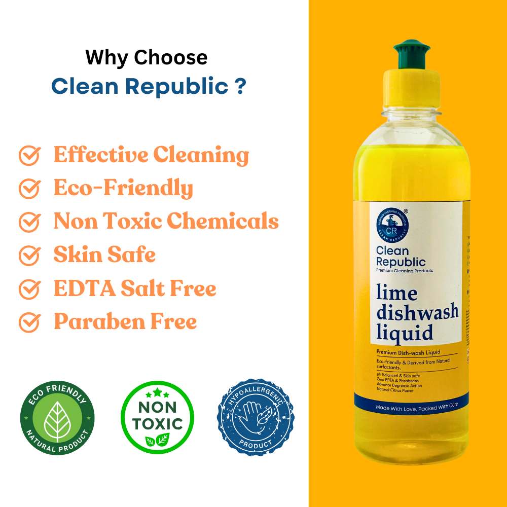 Lime Dishwash Liquid | Natural & Eco-friendly | 500ml
