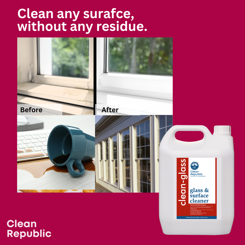 Glass & Surface Cleaner | Natural, eco-friendly and 0% Ammonia | 5L