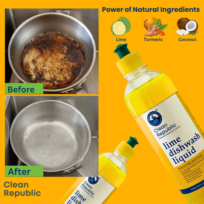 Lime Dishwash Liquid | Natural & Eco-friendly | 500ml