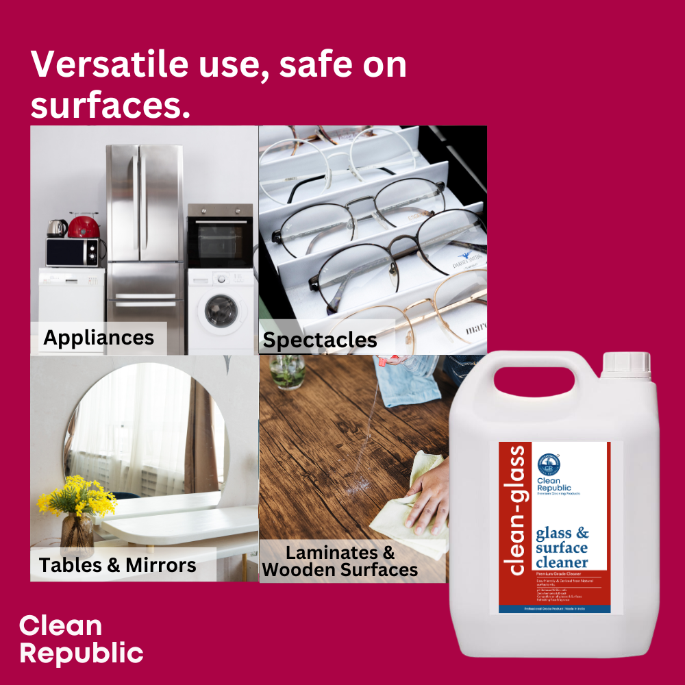 Glass & Surface Cleaner | Natural, eco-friendly and 0% Ammonia | 5L