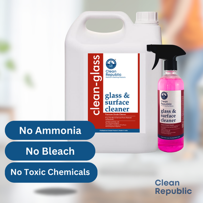 Glass & Surface Cleaner | Natural, eco-friendly and 0% Ammonia | 5L